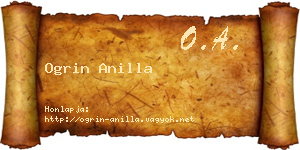 Ogrin Anilla névjegykártya